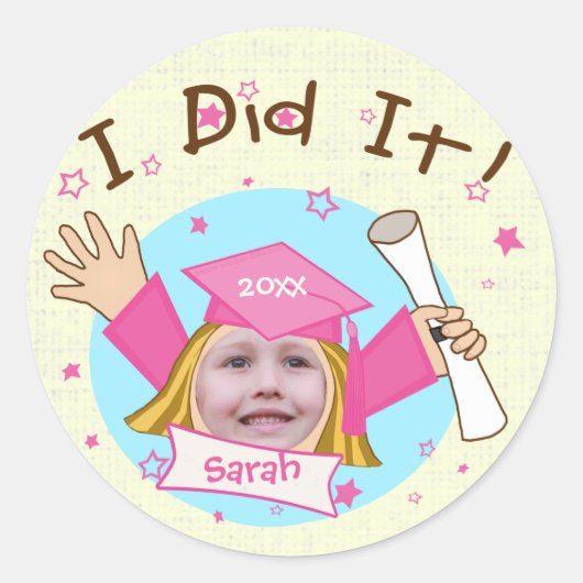 Custom School Girl's Grad Abschluss Stickers (Vorderseite)