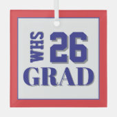 Custom School Grad '26 Ornament Aus Glas (Vorderseite)