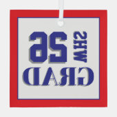 Custom School Grad '26 Ornament Aus Glas (Rückseite)