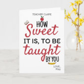 CUSTOM School Lehrer Wertschätzung wie süß Karte (Gelbe Blume)