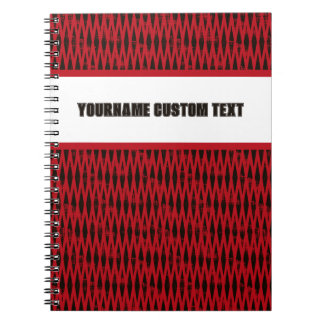 CUSTOM School Spirit Sporty Diamonds | Rot und Sch Notizblock