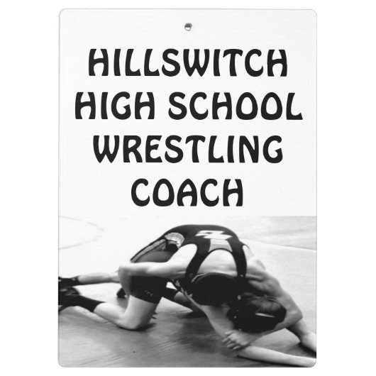 Custom School Wrestling Coach Klemmbrett (Rückseite)