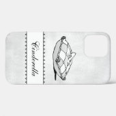 Custom Schwarz-weiß Cinderella Slipper iPhone Case (Rückseite (Horizontal))