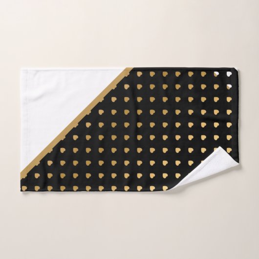 CUSTOM SCHWARZ-WEISS GOLD HEARDS BADEZIMMER TOWEL BADHANDTUCH SET (Handtuch)