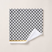 CUSTOM SCHWARZ-WEISS GOLD KARO BADEZIMMER TOWEL SE BADHANDTUCH SET (Waschlappen)