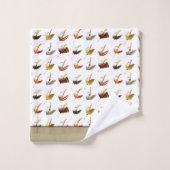 Custom Schwarz-weiß Tan Fly Fishing Coast B Badhandtuch Set (Waschlappen)