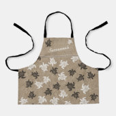 Custom Schwarz-weiß Tribal Art Turtles Pattern Schürze (Vorderseite)