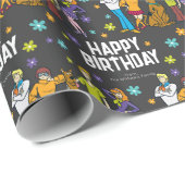 Custom Scooby-Doo Gang Happy Birthday Geschenkpapier (Rolleneckpunkt)