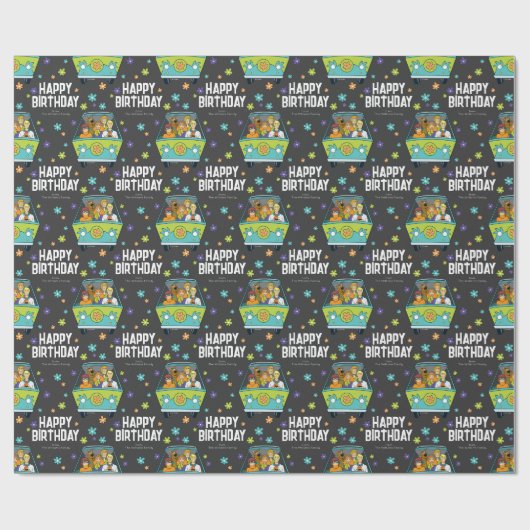 Custom Scooby-Doo Mystery Machine Happy Birthday Geschenkpapier (Flach)