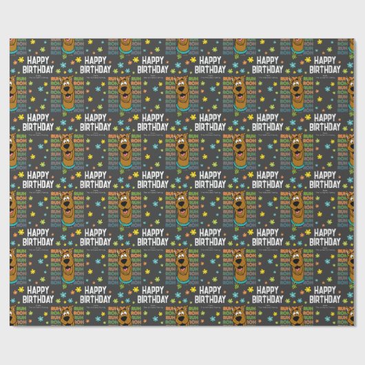 Custom Scooby-Doo Ruh Roh Happy Birthday Geschenkpapier (Flach)