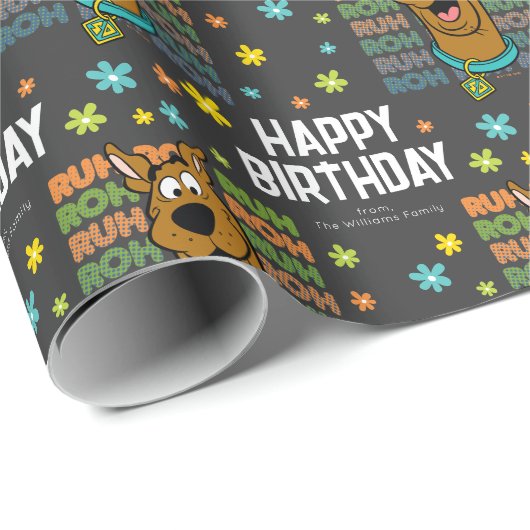 Custom Scooby-Doo Ruh Roh Happy Birthday Geschenkpapier (Rolleneckpunkt)