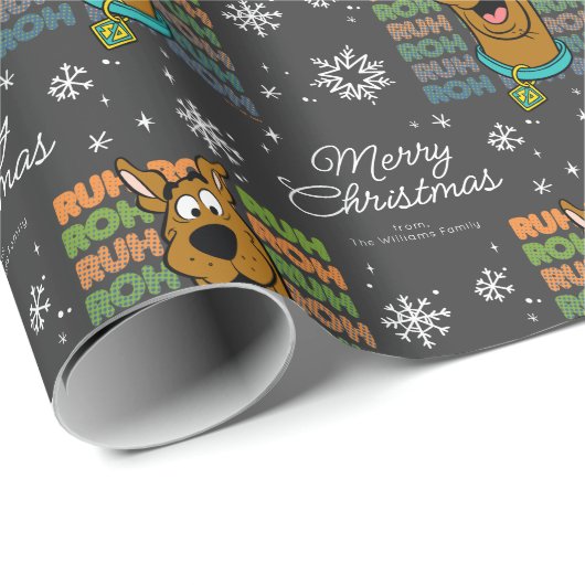 Custom Scooby-Doo Ruh Roh Weihnachtsschneeflocke Geschenkpapier (Rolleneckpunkt)