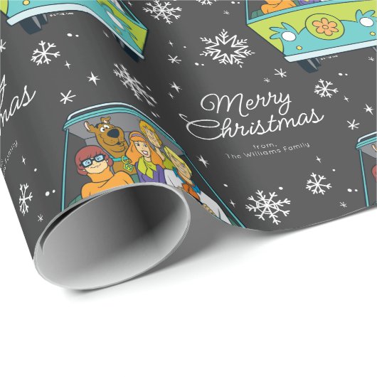 Custom Scooby-Doo Weihnachtsschneeflocke Grafik Geschenkpapier (Rolleneckpunkt)