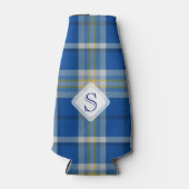 Custom Scotland Flaggenfarben Tartan kariertes Mus Flaschenkühler (Vorderseite)