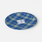 Custom Scotland Flaggenfarben Tartan kariertes Mus Pappteller (Schrägansicht)