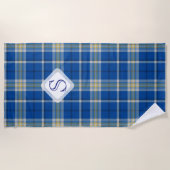 Custom Scotland Flaggenfarben tartan kariertes Mus Strandtuch (Vorderseite)