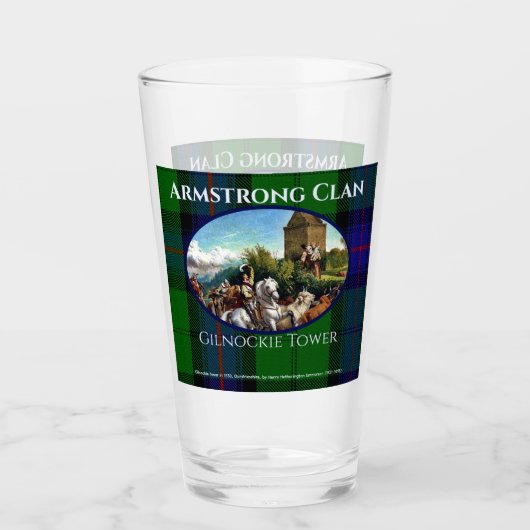 Custom Scottish Armstrong Clan Gilnockie Painting Glas (Vorderseite)