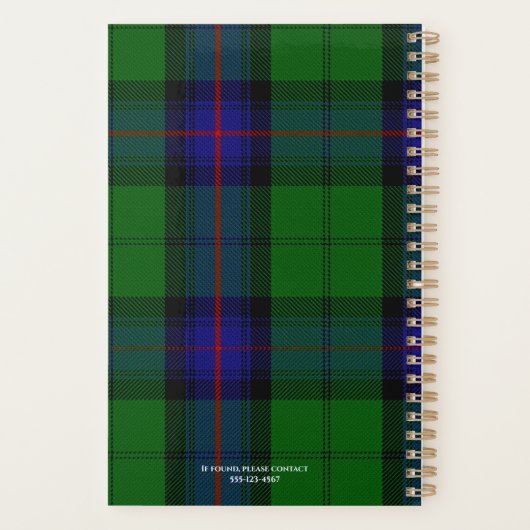 Custom Scottish Armstrong Clan Gilnockie Weekly Planer (Rückseite)