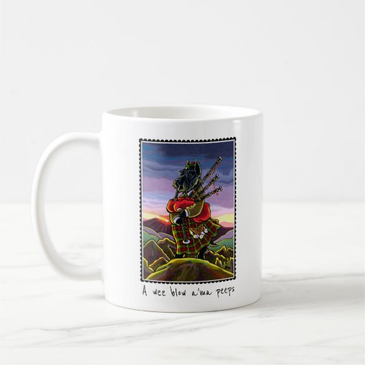 Custom Scottish Terrier Bagpipe Coffee Tasse (Links)
