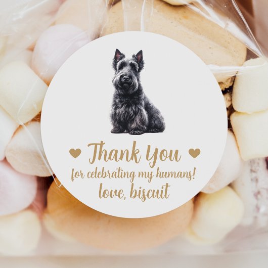 Custom Scottish Terrier Dog Gastgeschenk Hochzeit  Runder Aufkleber