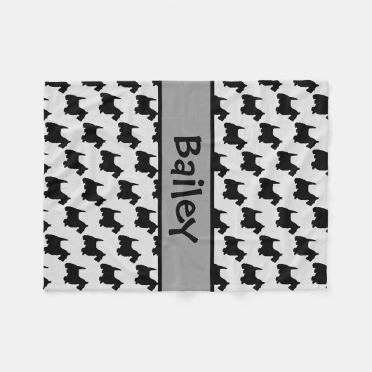 Custom Scottish Terrier Dog Silhouette Fleecedecke (Vorderseite (Horizontal))