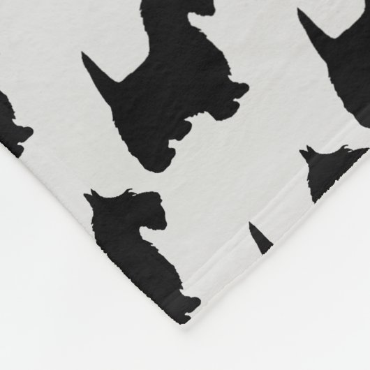Custom Scottish Terrier Dog Silhouette Fleecedecke (Ecke)