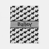 Custom Scottish Terrier Dog Silhouette Fleecedecke (Vorderseite)