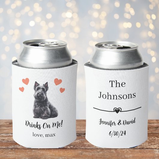 Custom Scottish Terrier Pet Wedding Can Cooler Dosenkühler
