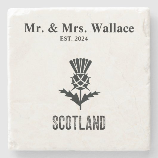 Custom Scottish Untersetzer for Wedding, Verlobung (Vorderseite)