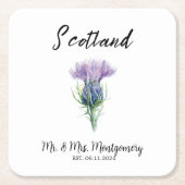 Custom Scottish Wedding Untersetzer, Personalisier Rechteckiger Pappuntersetzer (Vorderseite)