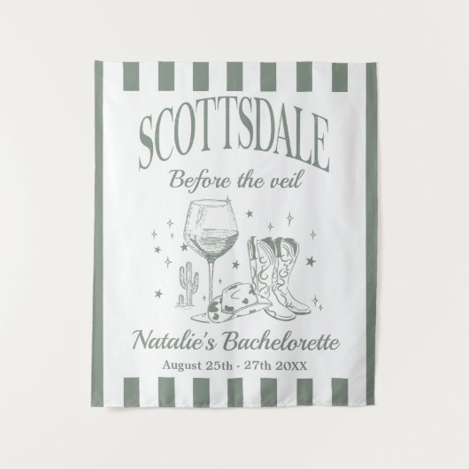 Custom Scottsdale Bache Party Before the Veil Wandteppich (Vorderseite)