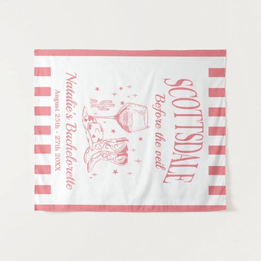 Custom Scottsdale Bache Party Before the Veil Wandteppich (Vorderseite (Horizontal))