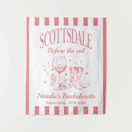 Custom Scottsdale Bache Party Before the Veil Wandteppich (Vorderseite)