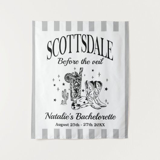 Custom Scottsdale Bache Party Before the Veil Wandteppich (Vorderseite)