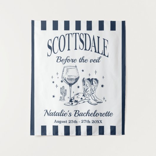 Custom Scottsdale Bache Party Before the Veil Wandteppich (Vorderseite)