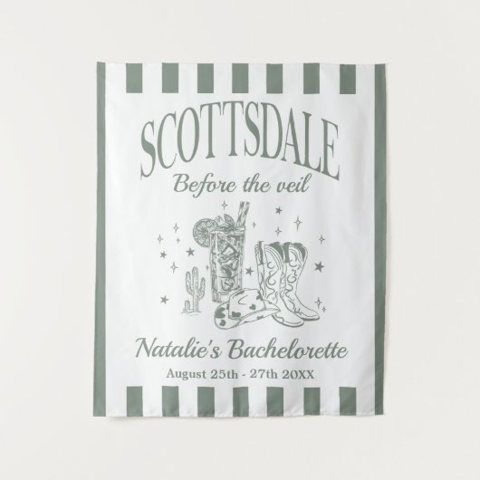 Custom Scottsdale Bache Party Before the Veil Wandteppich (Vorderseite)