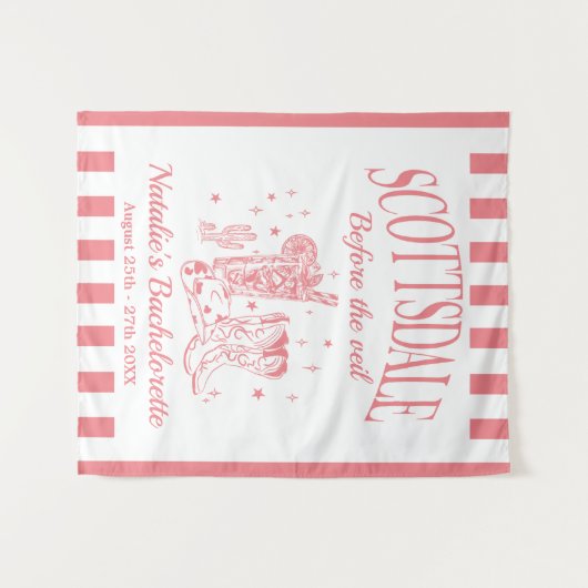 Custom Scottsdale Bache Party Before the Veil Wandteppich (Vorderseite (Horizontal))