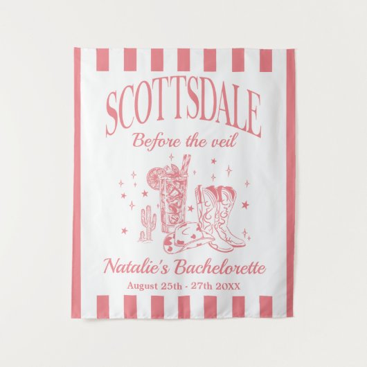 Custom Scottsdale Bache Party Before the Veil Wandteppich (Vorderseite)