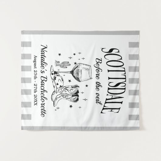 Custom Scottsdale Bache Party Before the Veil Wandteppich (Vorderseite (Horizontal))