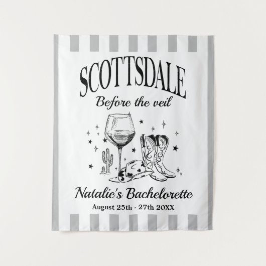 Custom Scottsdale Bache Party Before the Veil Wandteppich (Vorderseite)