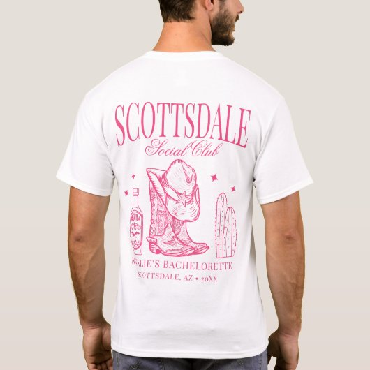 Custom Scottsdale Junggeselinnen-Abschied Social C T-Shirt (Rückseite)
