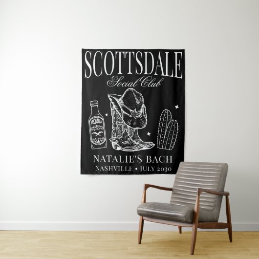 Custom Scottsdale Junggeselinnen-Abschied Social C Wandteppich (Beispiel)