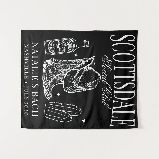 Custom Scottsdale Junggeselinnen-Abschied Social C Wandteppich (Vorderseite (Horizontal))