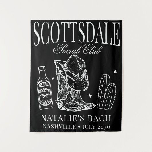 Custom Scottsdale Junggeselinnen-Abschied Social C Wandteppich (Vorderseite)