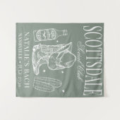 Custom Scottsdale Junggeselinnen-Abschied Social C Wandteppich (Vorderseite (Horizontal))