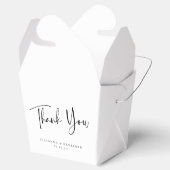 Custom Script Black and White Wedding Vielen Dank Geschenkschachtel (Geöffnet)