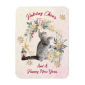 Custom Script Cat Watercolor Neujahr Weihnachten Magnet (Vertikal)