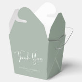 Custom Script Dusty Sage Simple Wedding Vielen Dan Geschenkschachtel (Geöffnet)