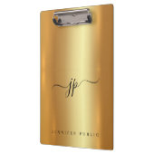 Custom Script Elegant Text Monogram Luxury Gold Klemmbrett (Links)