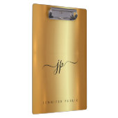 Custom Script Elegant Text Monogram Luxury Gold Klemmbrett (Rechts)